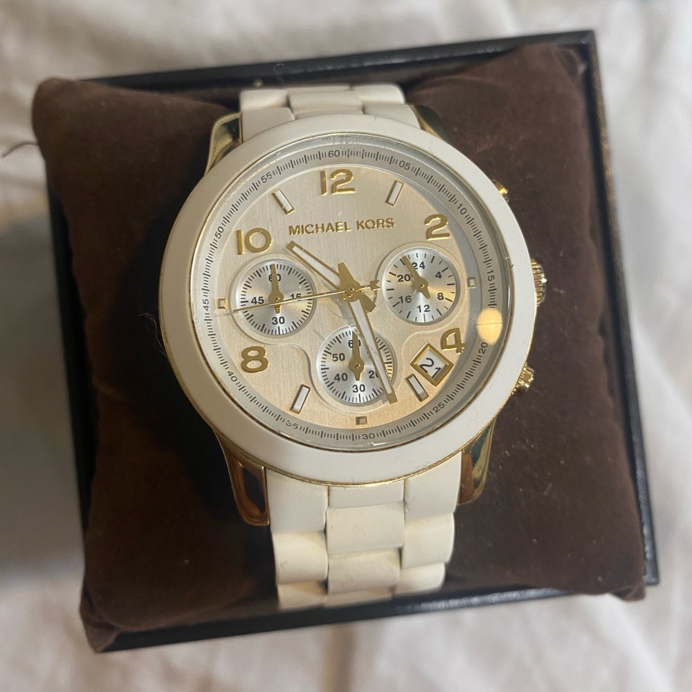 Michael Kors Ladies Runway White Watch